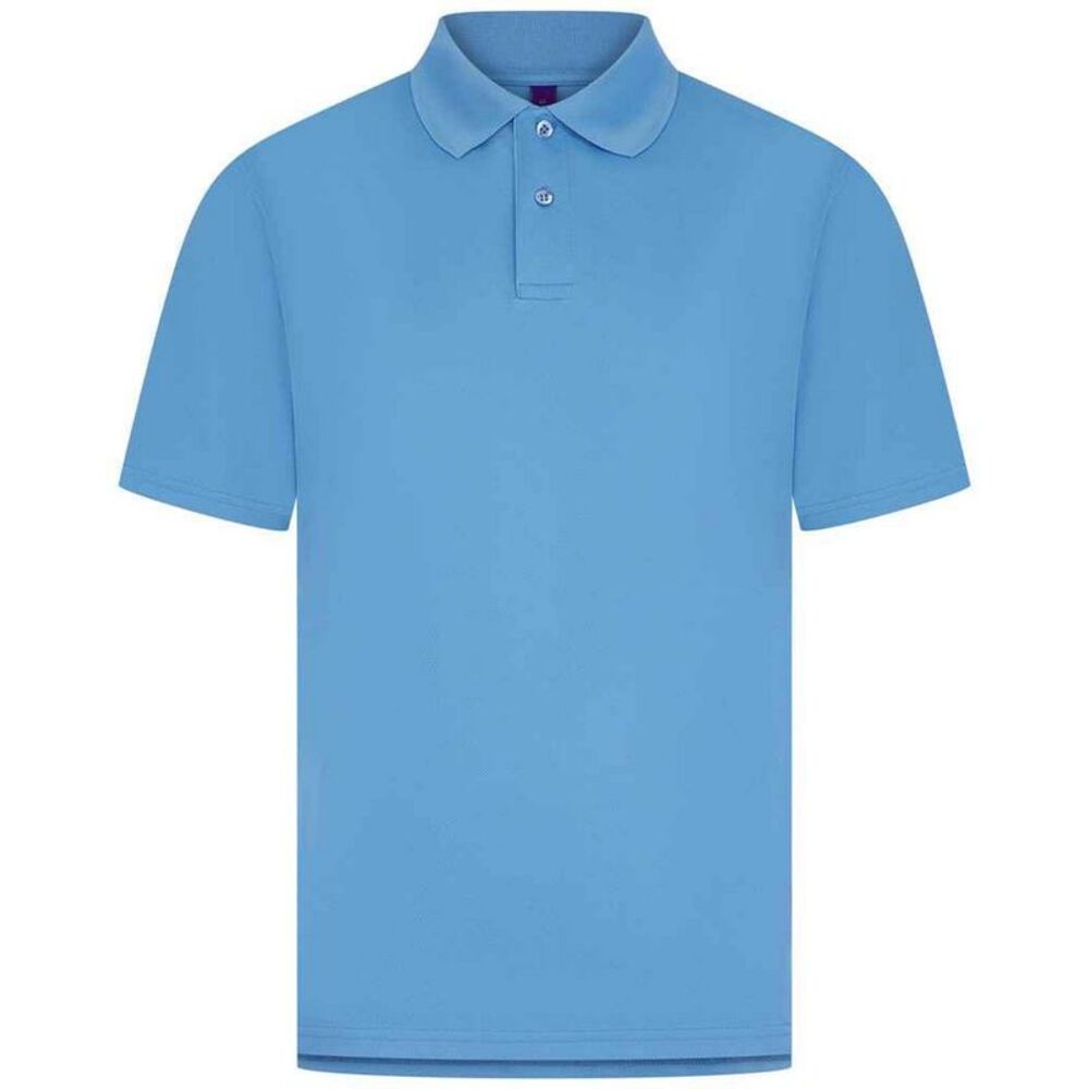 Henbury Mens Pique Polo Shirt / Mid Blue